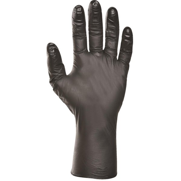 Showa N-Dex, Nitrile Disposable Gloves, 4 mil Palm, Nitrile, Powder-Free, L, 50 PK, Black 7700PFTL